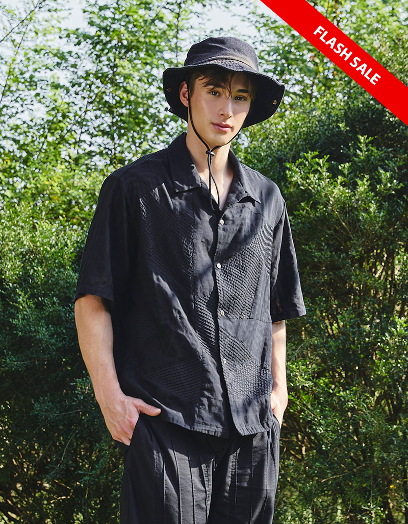 AW25 Unisex Patchwork Cuban Shirt BL-9250701