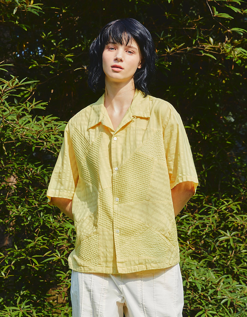 AW25 Unisex Patchwork Cuban Shirt BL-9250701