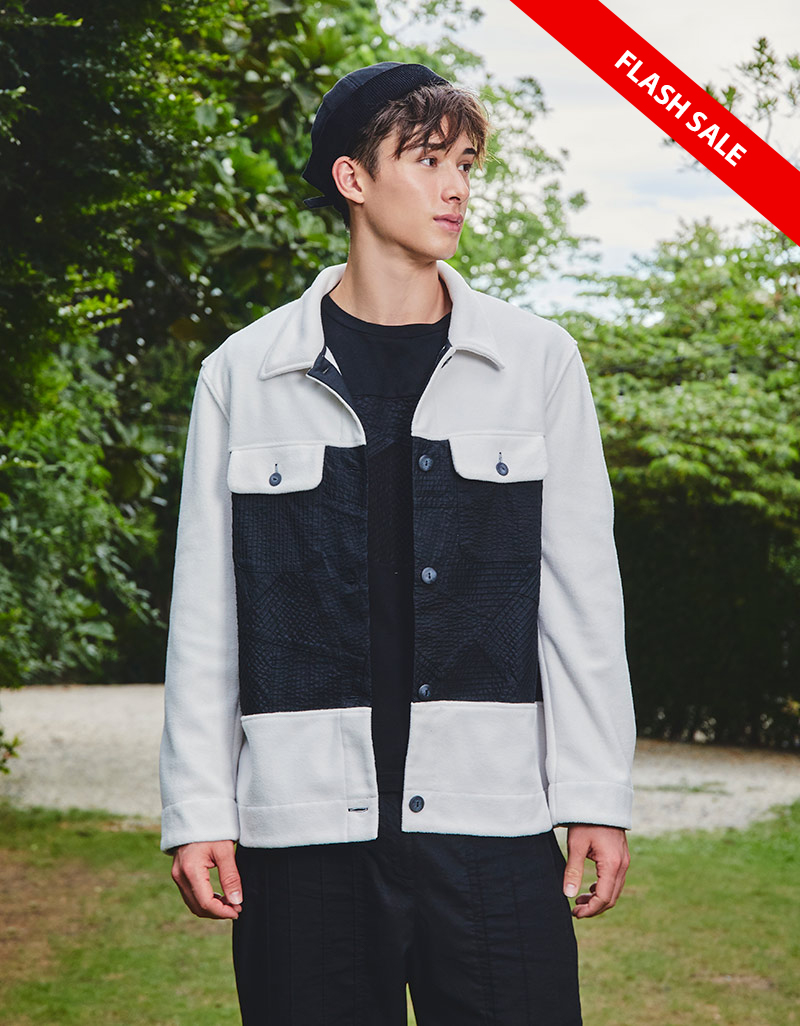AW25 Contrast Grid Fleece Jacket JK-9250707