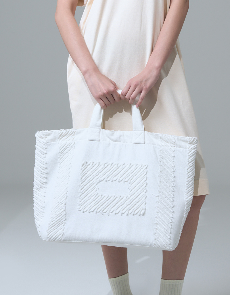 SS26 Slashed Tote Recycled Denim Bag BA-9260107