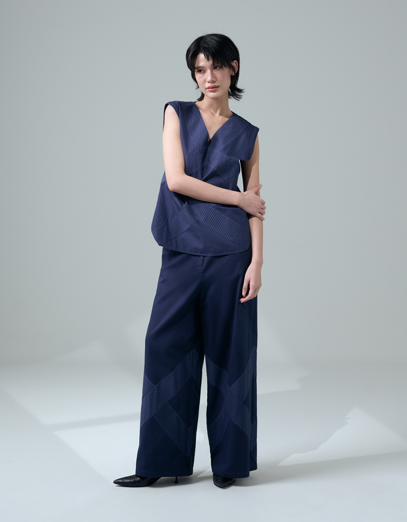 SS26 Modular Pintuck Sleeveless Top BL-9260503