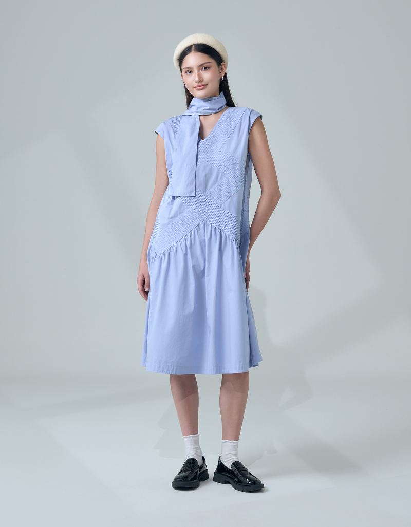 SS26 Modular Pintuck Sleeveless Dress DS-9260501