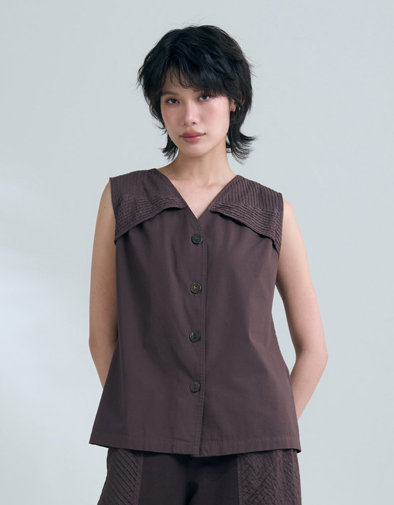 SS26 ZANPU BLOUSE BROWD BL-9260115
