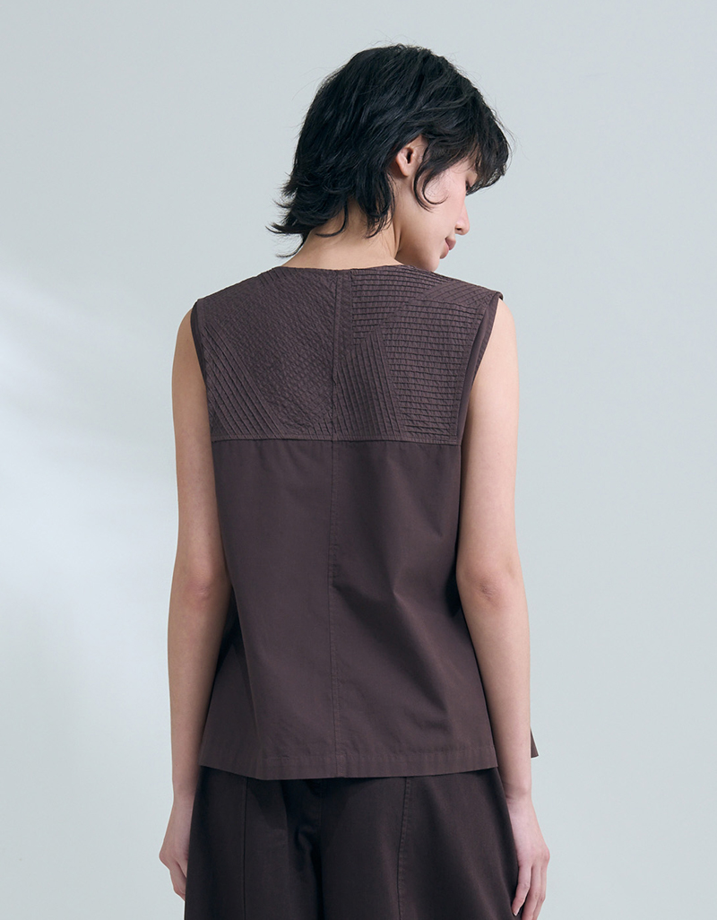 SS26 ZANPU BLOUSE BROWD BL-9260115