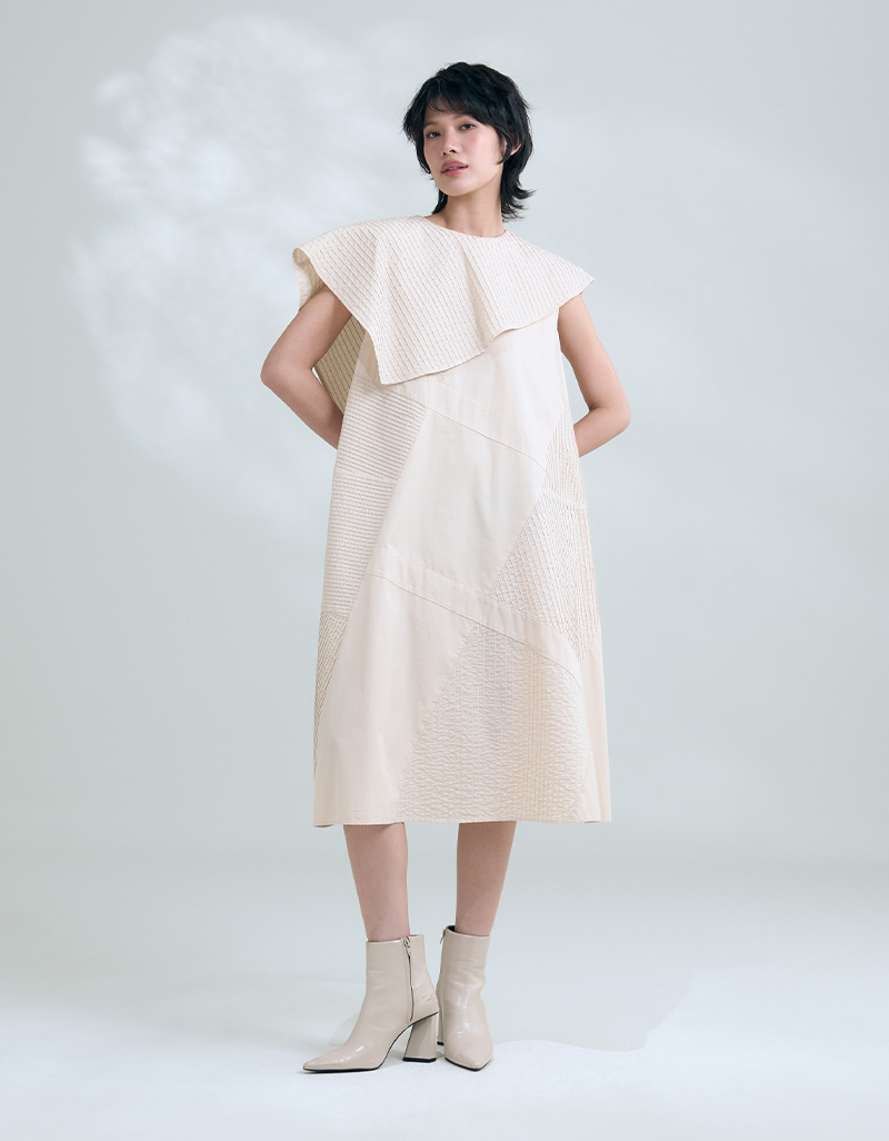 SS26 ZANPU DRESS BROWD DS-9260606